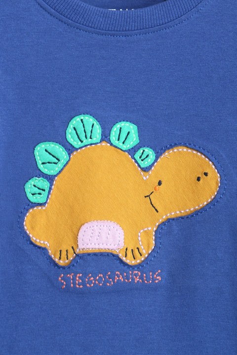 Boy Branded Graphic T-shirt F/S - Dusty Blue