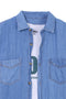 Men Denim Shirt DBP Pocket MDS23-03 - L/Blue