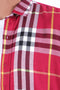 Men Casual Double Check Shirt MCS24-09 - Red