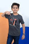 Boys Graphic T-Shirt BT24#18 - Charcoal