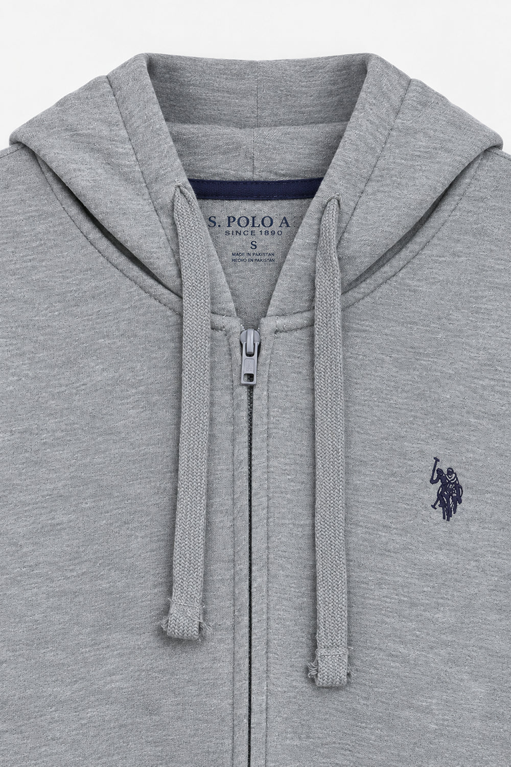 Men Branded Zipper Hoodie - Grey
