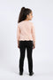 Girls Branded Embellish Graphic Tee F/S - Peach