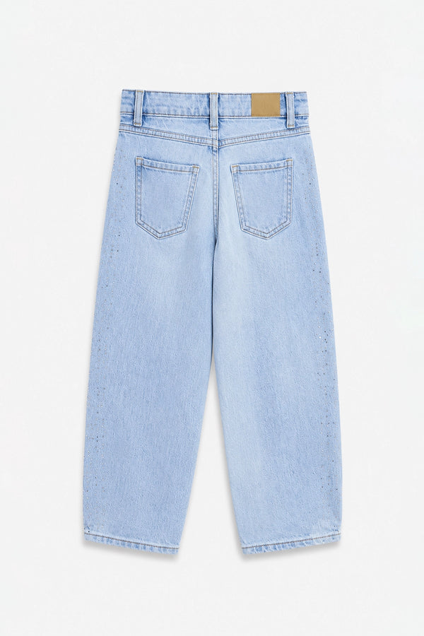 Girls Branded Denim pant - L/Blue