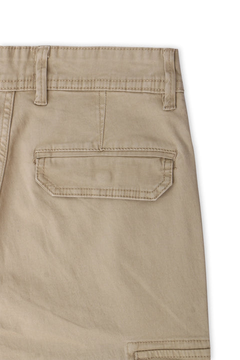 Men branded Cargo Trouser - Fawn