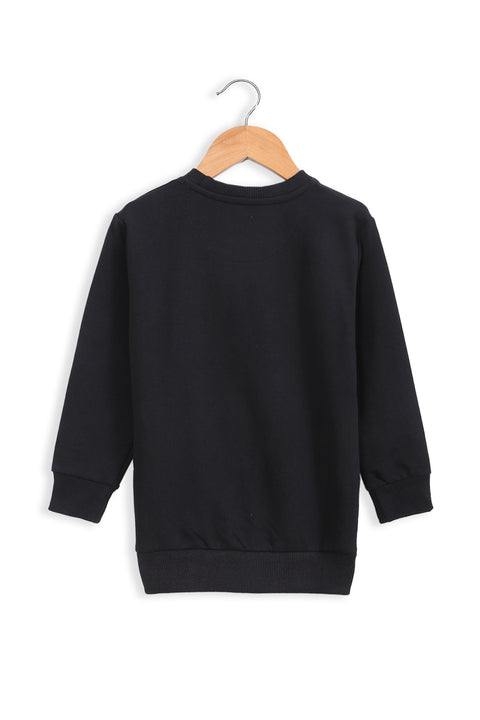 Girls Embellish Graphic Sweatshirt GS-10 - Black