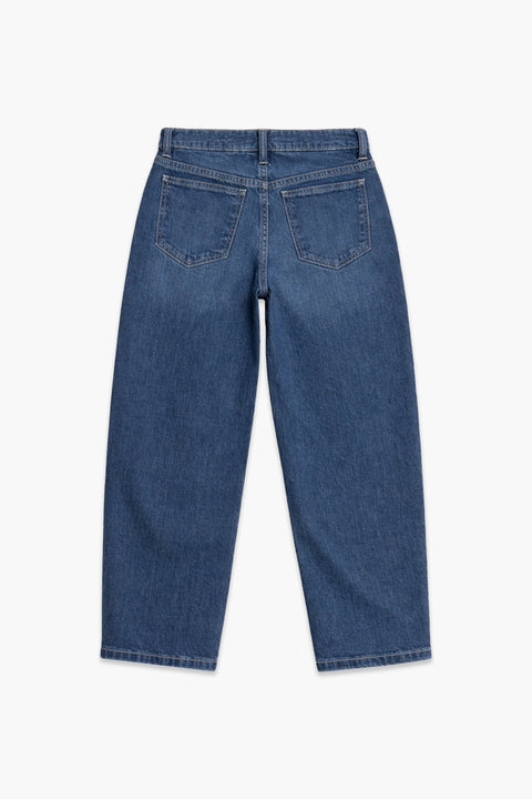 Girls Branded Straight Fit Denim Pant - D/Blue