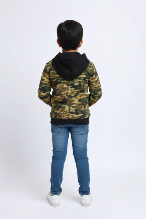 Boys Branded Pullover Hoodie - Camouflage