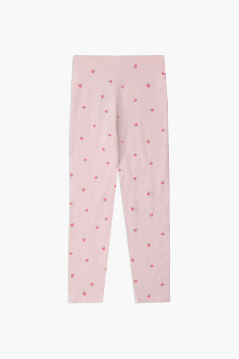 Girls Branded Graphic Legging - Baby Pink