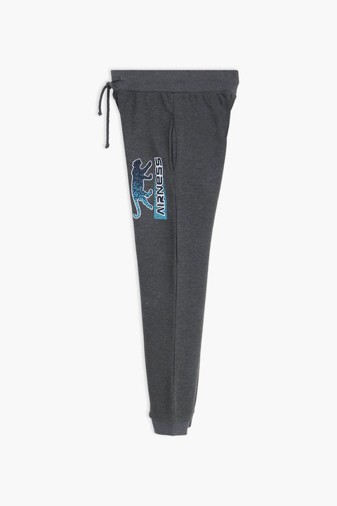 Men Branded Fleece Trouser - D/Grey