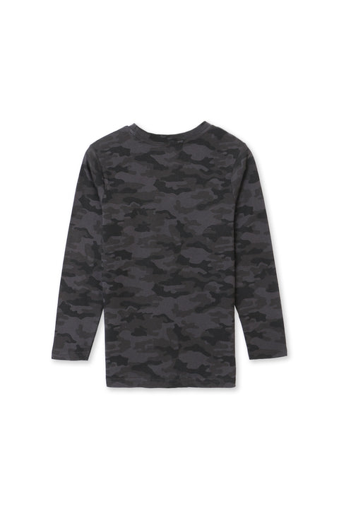 Boy Branded Camouflage Tee F/S - Black