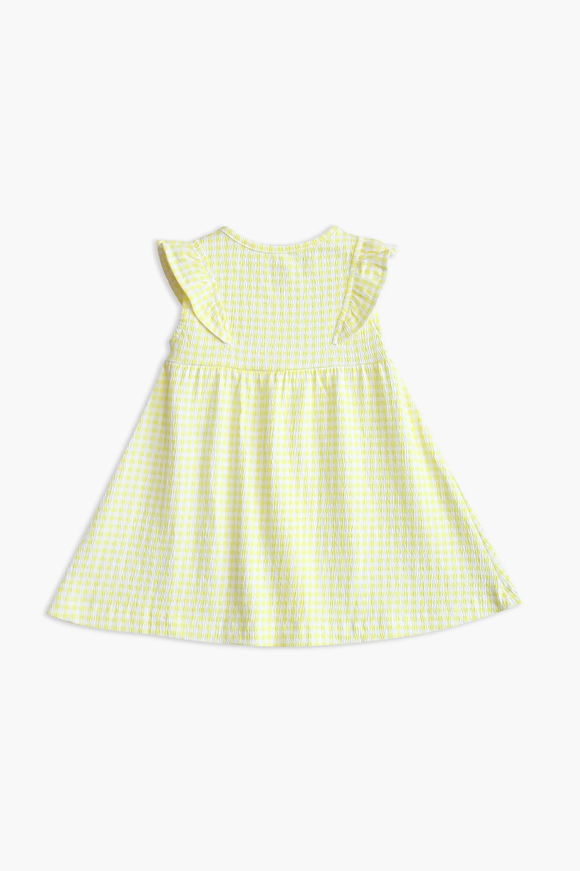 Girls Branded Frock - Yellow