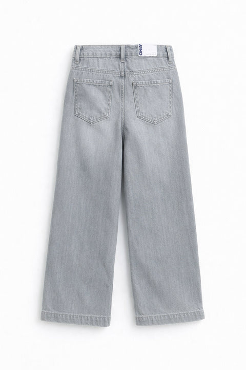 Girls Branded Denim pant - Grey