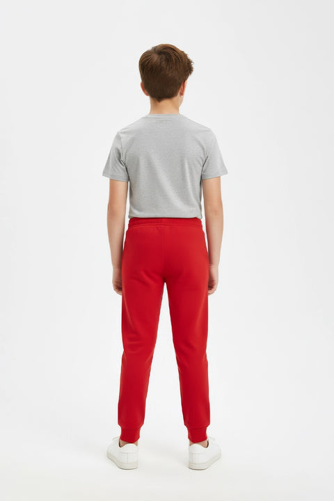 Boys Pique Trouser - Red
