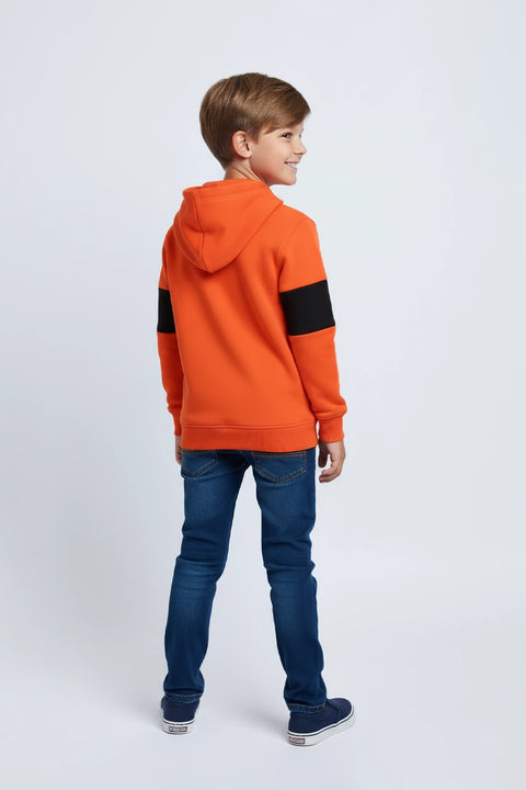 Boys Raglan Pullover Hoodie - Orange