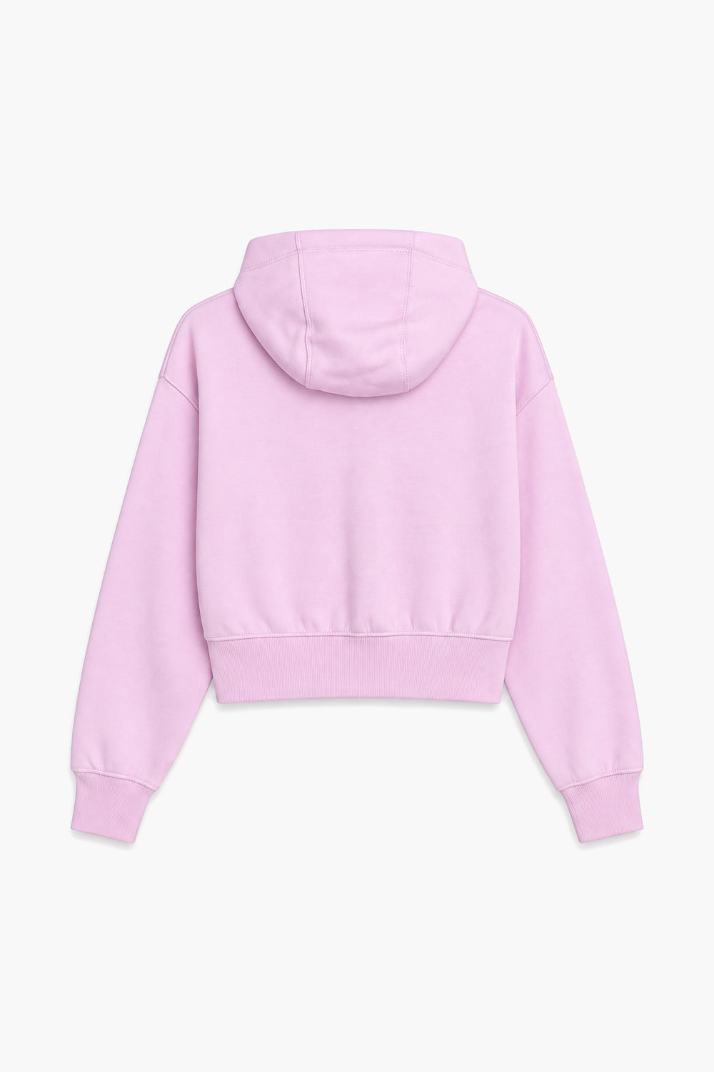 Women Branded Fleece Cropped Zipper Hoodie - Pink