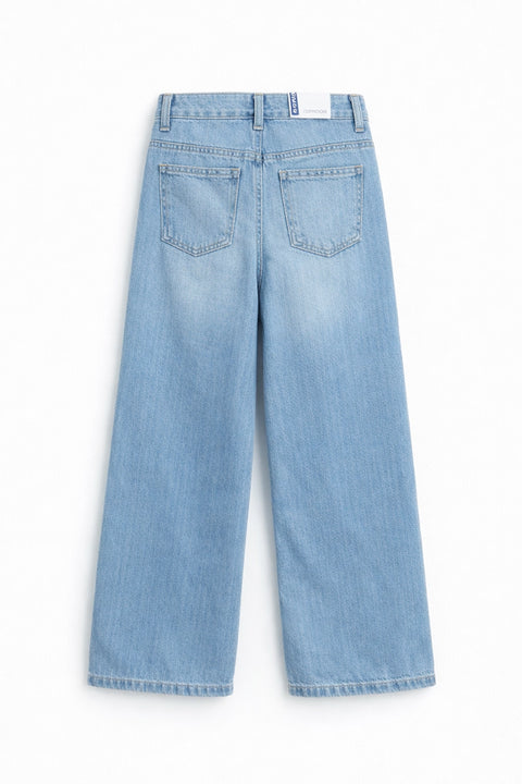 Girls Branded Denim pant - L/Blue
