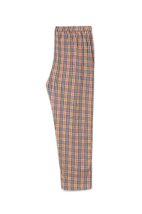 Men Checkered Nightwear Pajama MLP24-1 - L/Brown