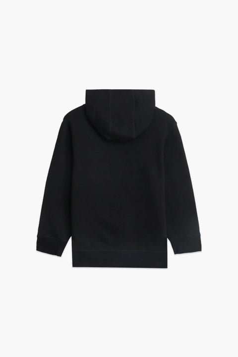 Boys Branded Zipper Hoodie - Black