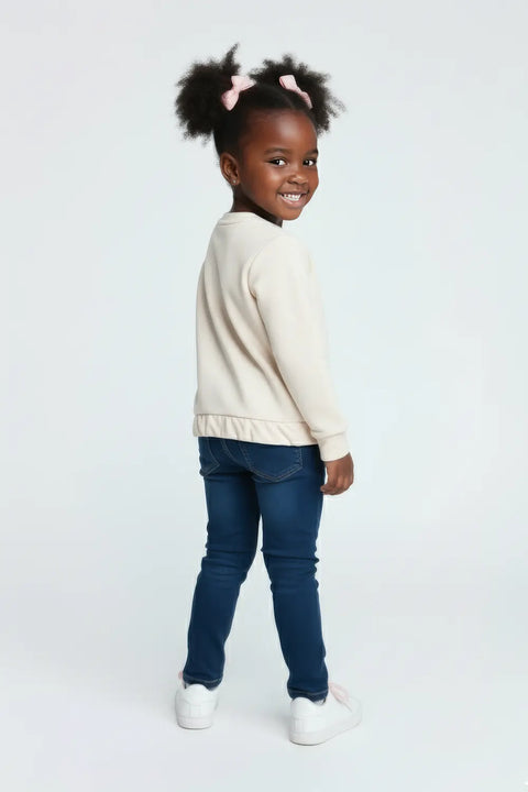Girls Branded Graphic Sweatshirt - Cream