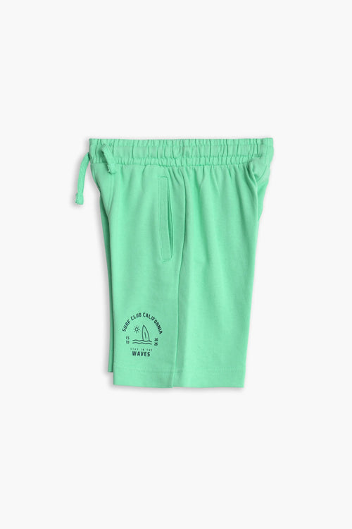 Boy Branded Graphic Short - Green