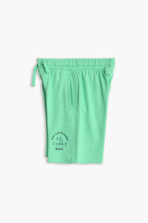 Boy Branded Graphic Short - Green