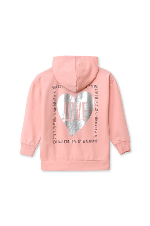 Girls Branded Graphic Hoodie Sweatshirt - Pink