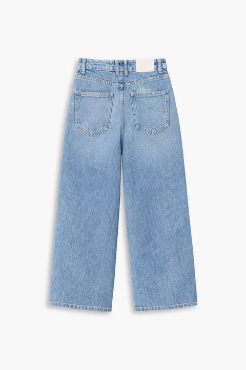 Women's Branded Wide Leg Jeans - M/Blue
