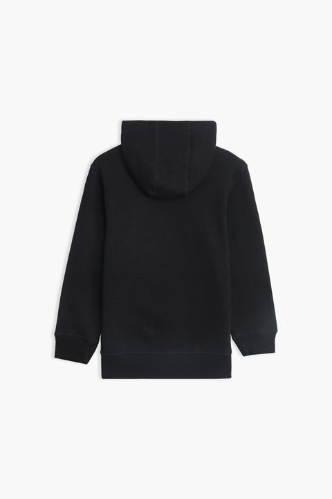Boys Branded Pullover Hoodie - Black