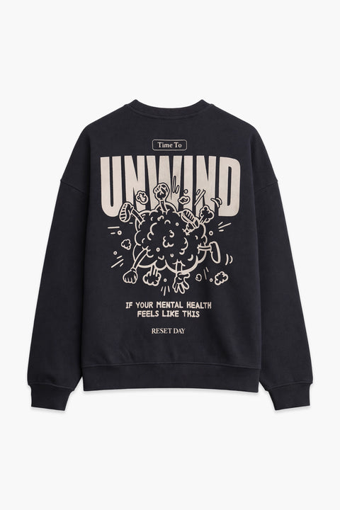 Men Branded Graphic Sweatshirt - Navy