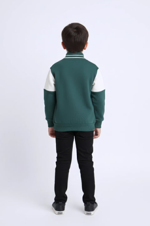 Boys Branded Graphic Zipper - Green