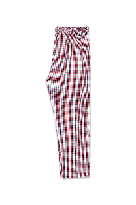 Men Checkered Nightwear Pajama MLP24-1 - Red & Blue