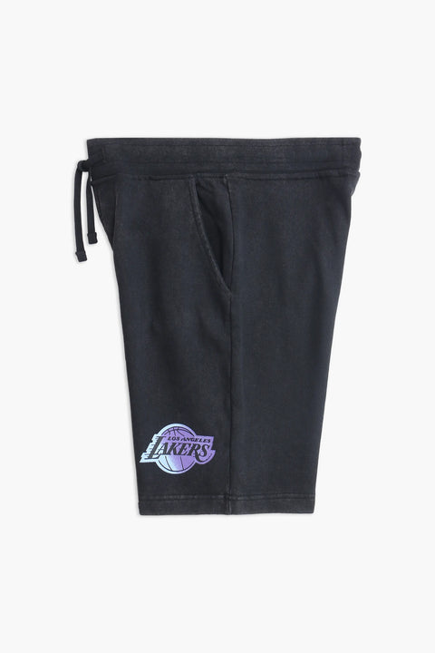Men Branded Graphic Short - Blasted Black
