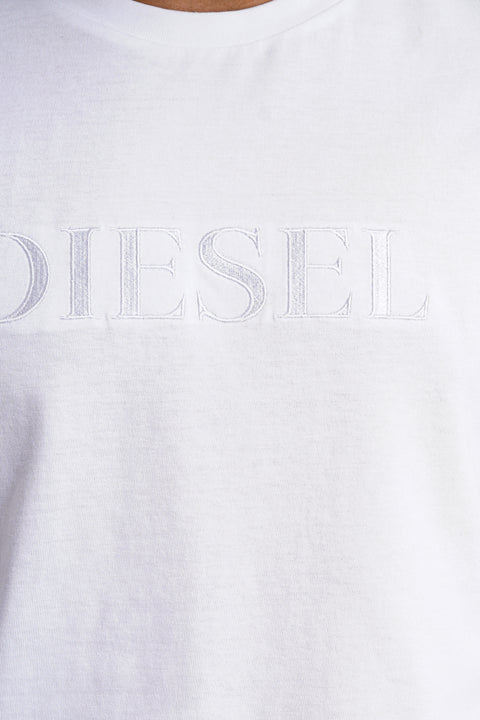 Men Branded Embroidered Tee - White