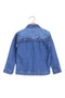 Girl Denim Frill Jacket With Front Pocket HK003 - M/Blue