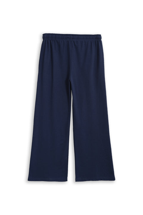 Women Straight Bottom trouser WTRSR-24#01 - Navy