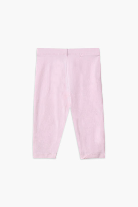 Girls Branded Graphic Capri - Baby Pink
