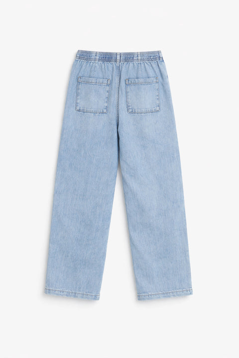 Women's Branded Wide Leg Jeans - L/Blue