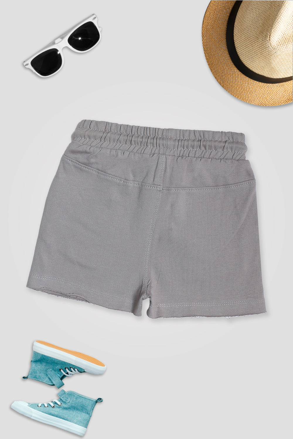 Boy Branded Graphic Terry Short - Gray