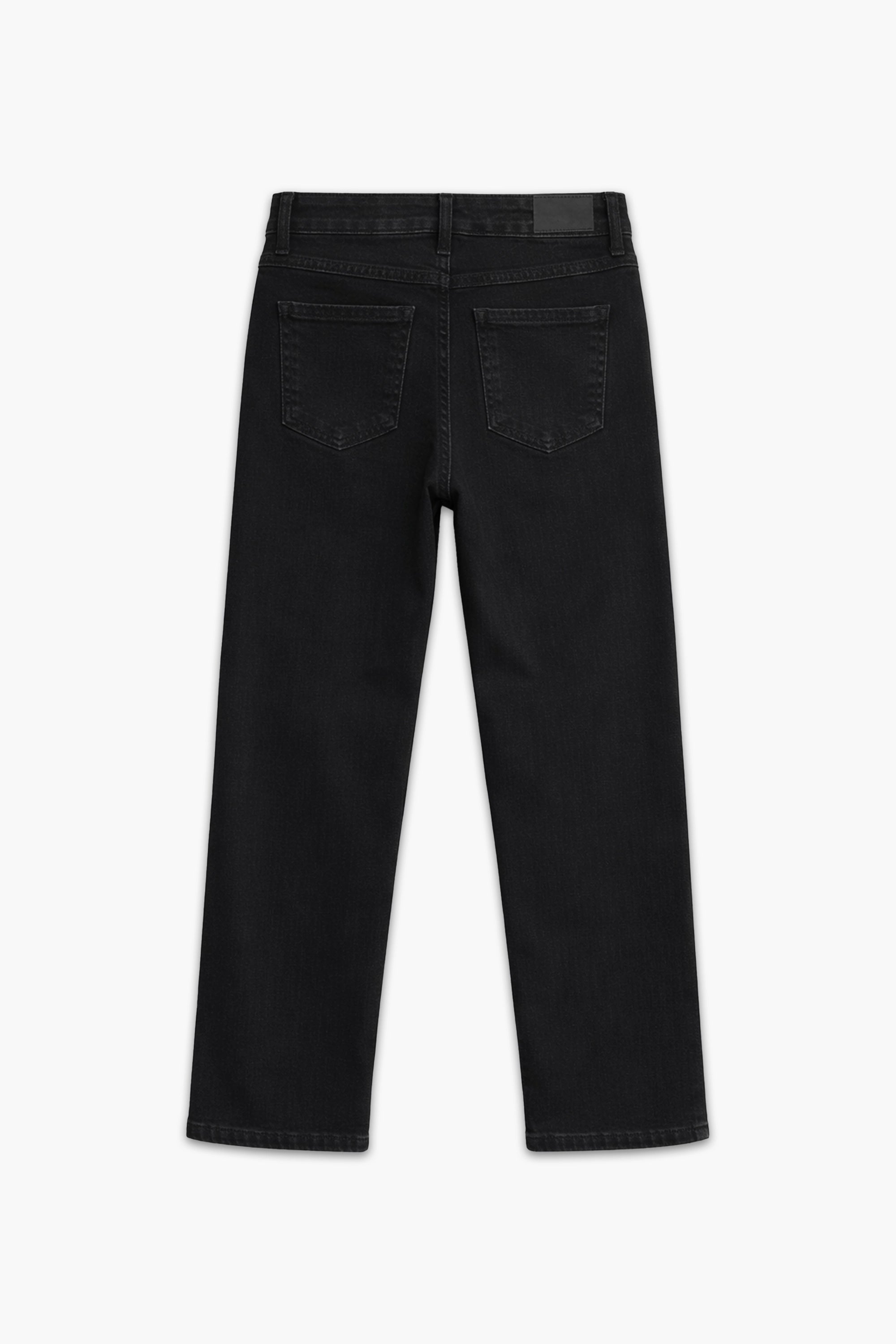 Girls Branded Denim Pant - Black