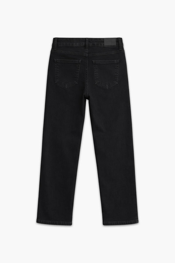 Girls Branded Denim Pant - Black