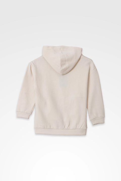 Boys Branded Basis Hoodie Sweatshirt - Off White