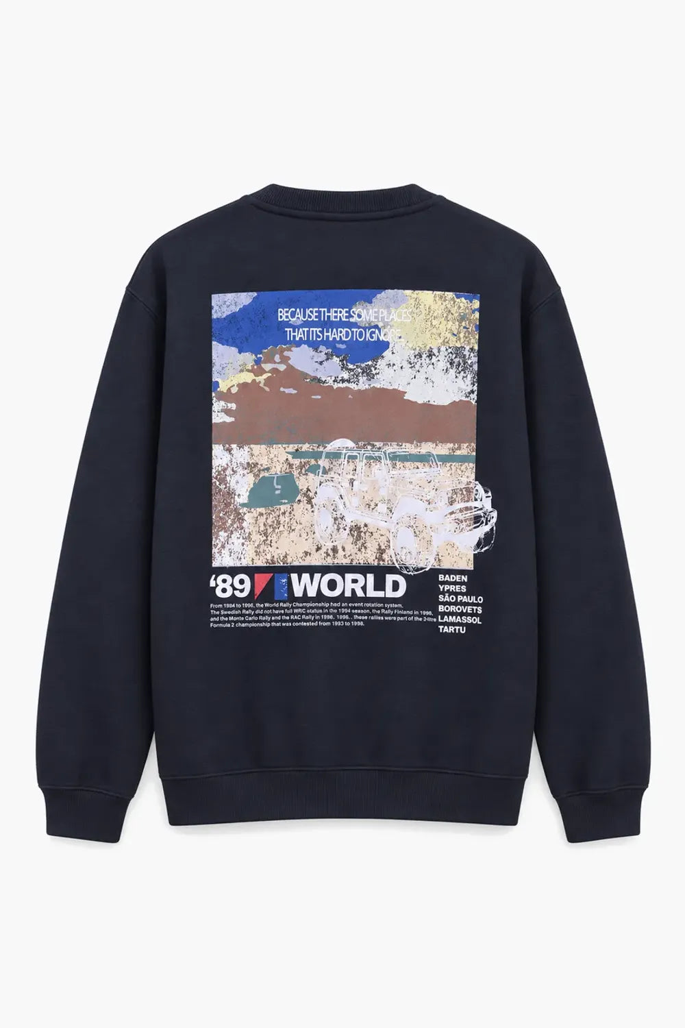 Men Branded Graphic Sweatshirt - D/Blue