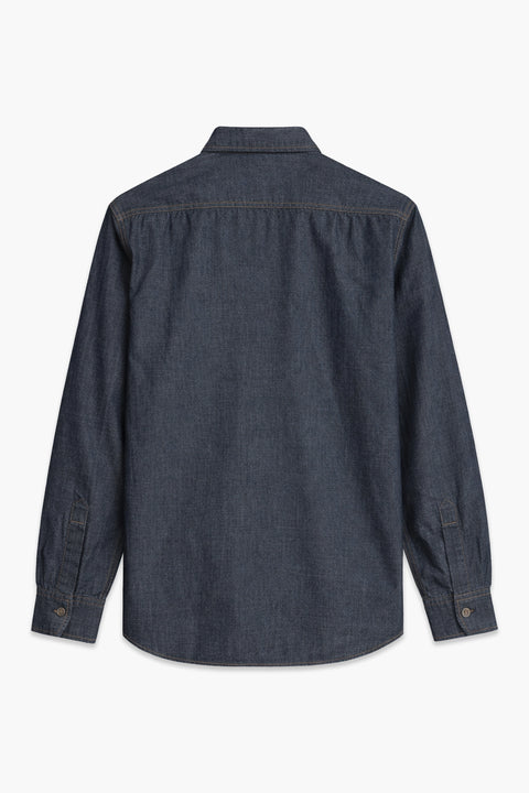 Men Denim Shirt DBP Pocket MDS23-03 - D/Grey