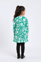 Girl Branded Graphic Frock - Green