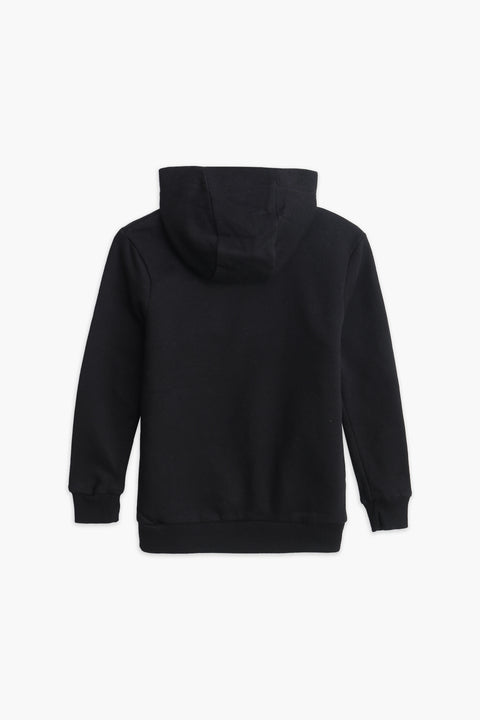 Boys Branded Pullover Hoodie - Black