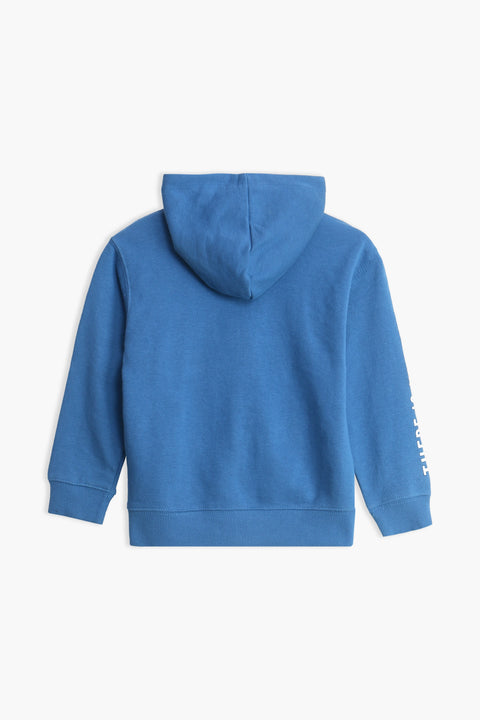 Boys Branded Zipper Hoodie - Blue