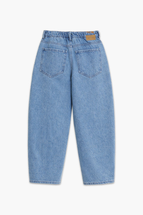 Girls Branded Wide Leg Jeans  - L/Blue