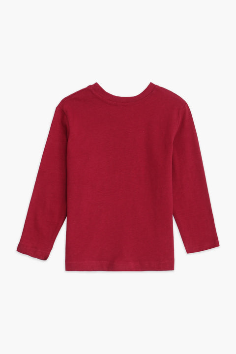 Boy Branded Graphic T-shirt F/S - Maroon
