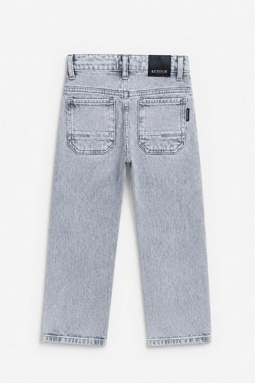 Boy Branded Straight fit Denim Pant - Grey