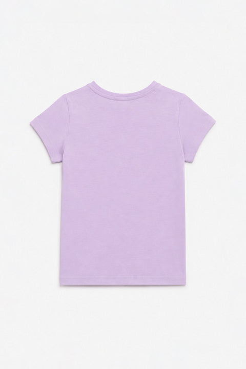 Girls Branded Graphic T-Shirt - Purple